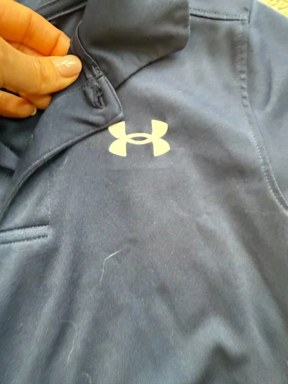 Youth Under Armour Button Collar Navy Shirt - 7